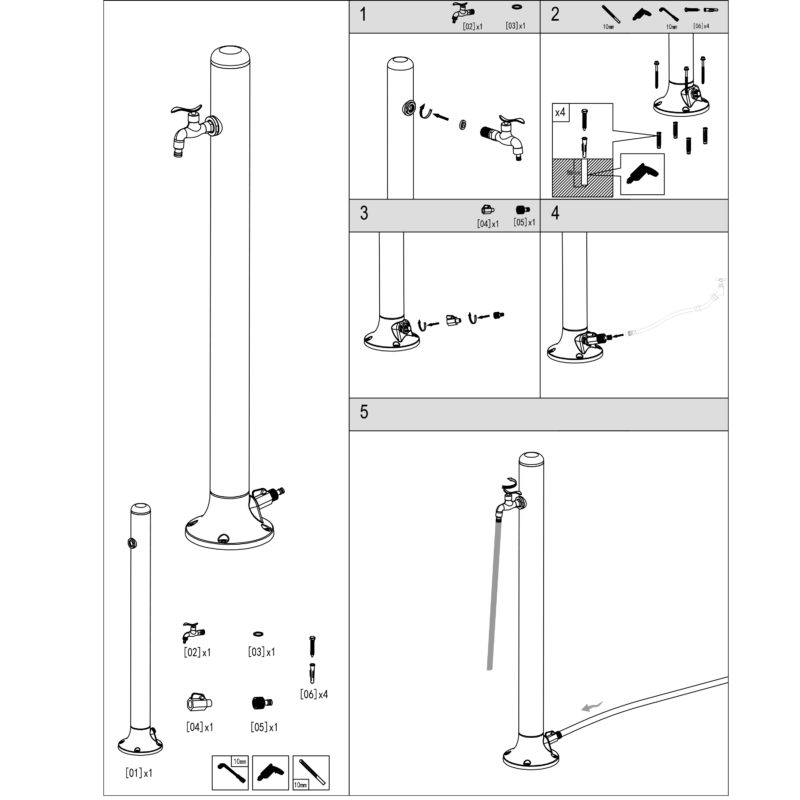 Fontana Da Giardino Sined In Alluminio Resistente Con Attacco Laterale Compatibile Con Raccordi Rapidi Per Tubo Facile Da Montare Ideale Per Esterni Design Durevole e Pratico - immagine 6